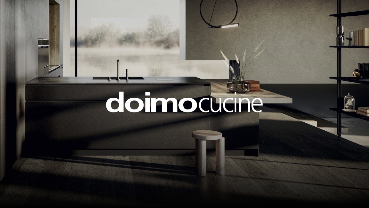 Cucina rovere chiaro design ad angolo Sohoo anta vassoio Doimo