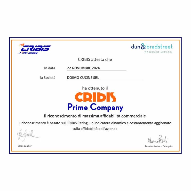 Certificazione CRIBIS Dun & Bradstreet 2024